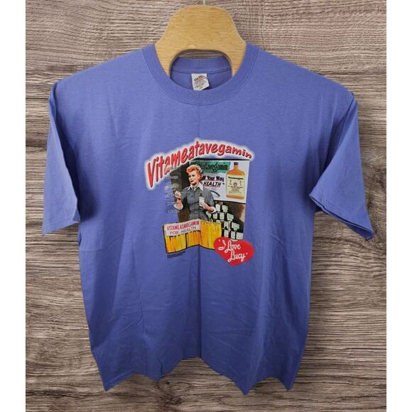 Vintage CBS I Love Lucy Vitameatavegamin Shirt Womens 2XL Purple TV‎ Show Anvil - Picture 1 of 11
